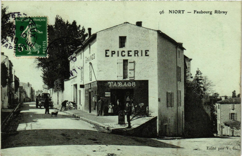 Carte postale ancienne Niort - Faubourg Ribray à Niort