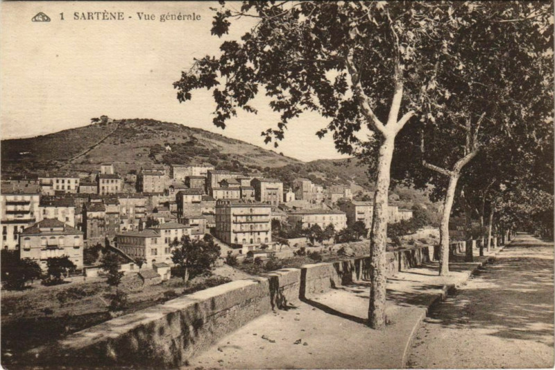 Carte postale ancienne Sartene vue generale Corsica à Sartène