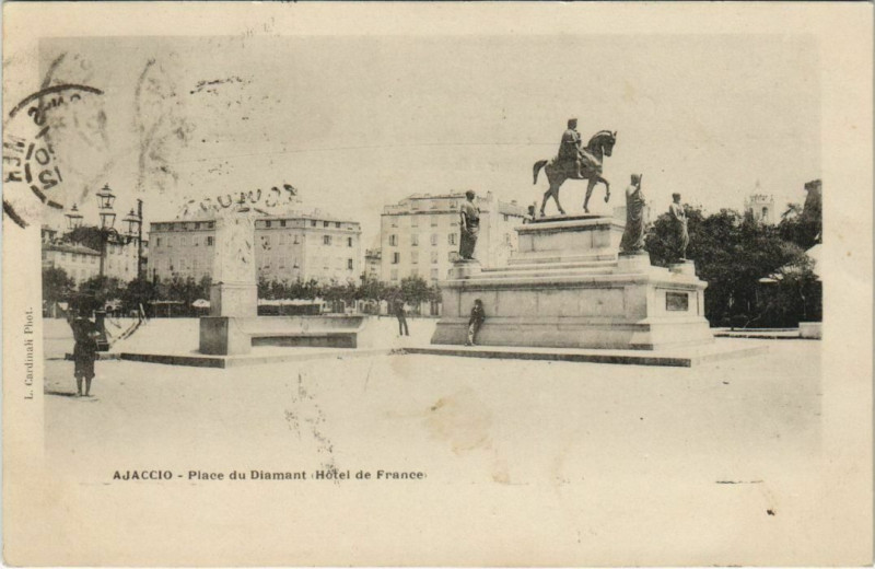 Carte postale ancienne Ajaccio Place du Diamant Corsica à Ajaccio