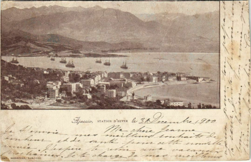 Carte postale ancienne Ajaccio Station d'Hiver Corsica à Ajaccio