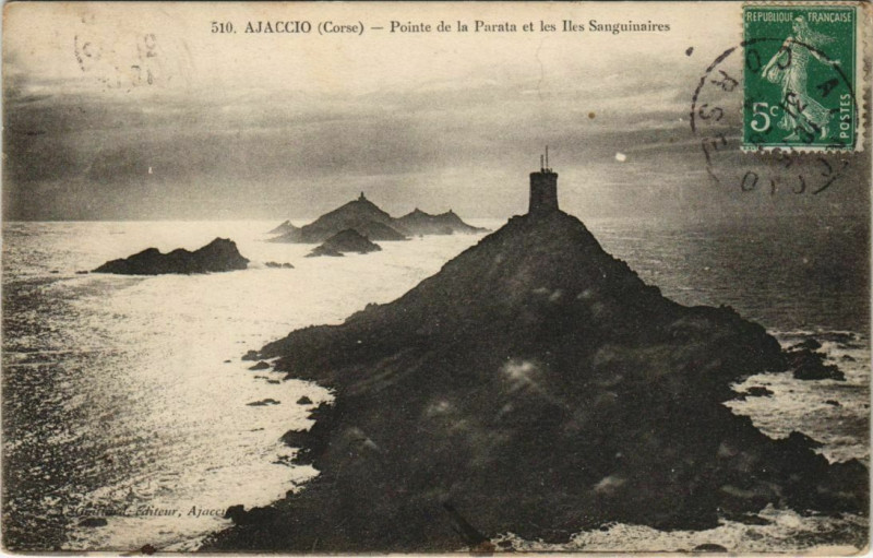 Carte postale ancienne Ajaccio Pointe de la Parata et Iles Sanguinaires Corsica à Ajaccio