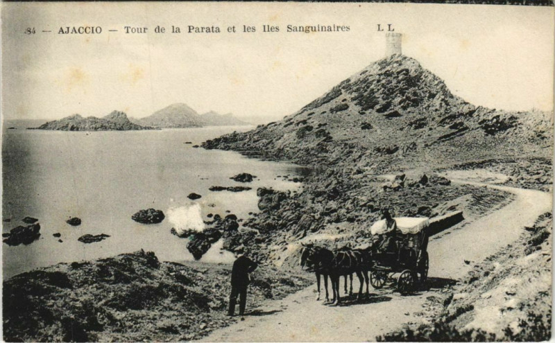 Carte postale ancienne Ajaccio Tour de la Parata et Iles Sanguinaires Corsica à Ajaccio