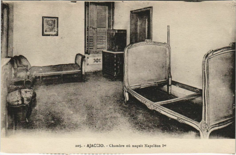 Carte postale ancienne Ajaccio Chambre ou naquit Napoleon 1er Corsica à Ajaccio