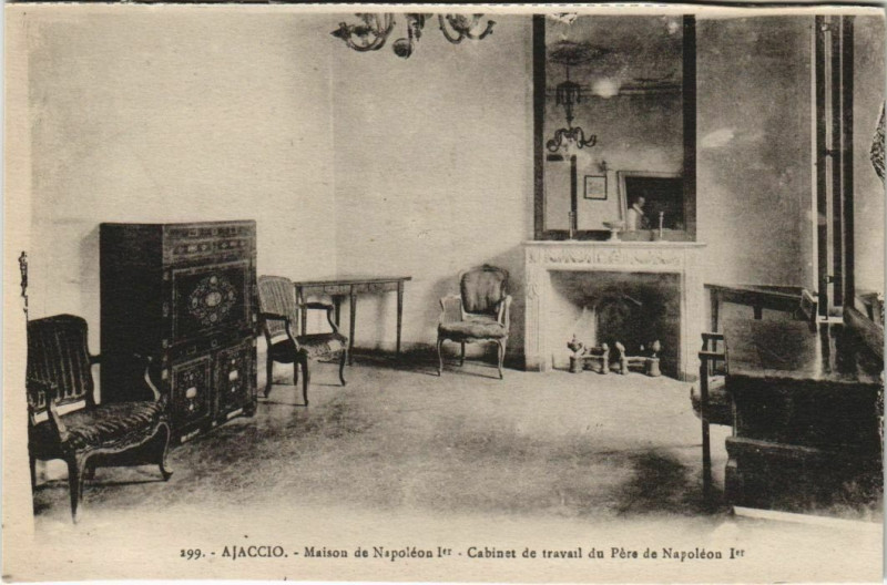 Carte postale ancienne Ajaccio Maison de Napoleon 1er ,Cabinet de travail Corsica à Ajaccio
