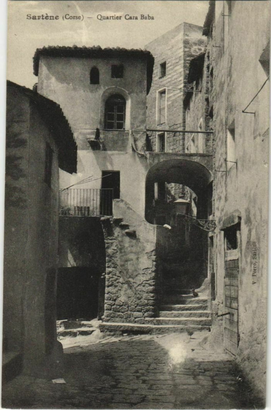 Carte postale ancienne Sartene Quartier Cara Baba Corsica à Sartène