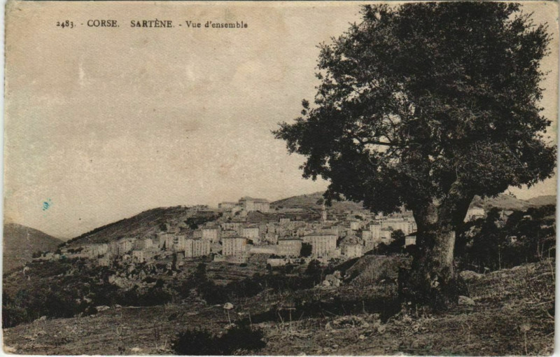 Carte postale ancienne Sartene vue d'ensemble Corsica à Sartène
