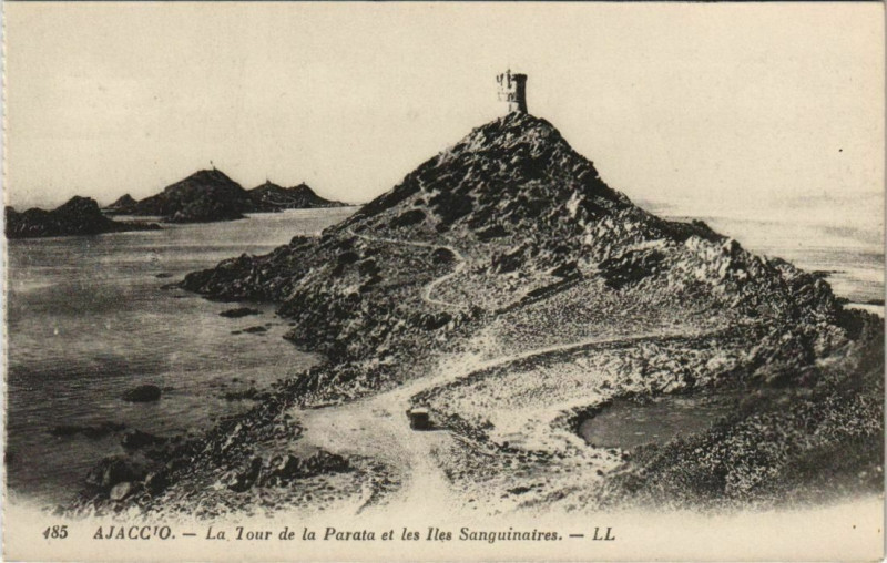 Carte postale ancienne Ajaccio Tour de la Parata et Iles Sanguinaires Corsica à Ajaccio