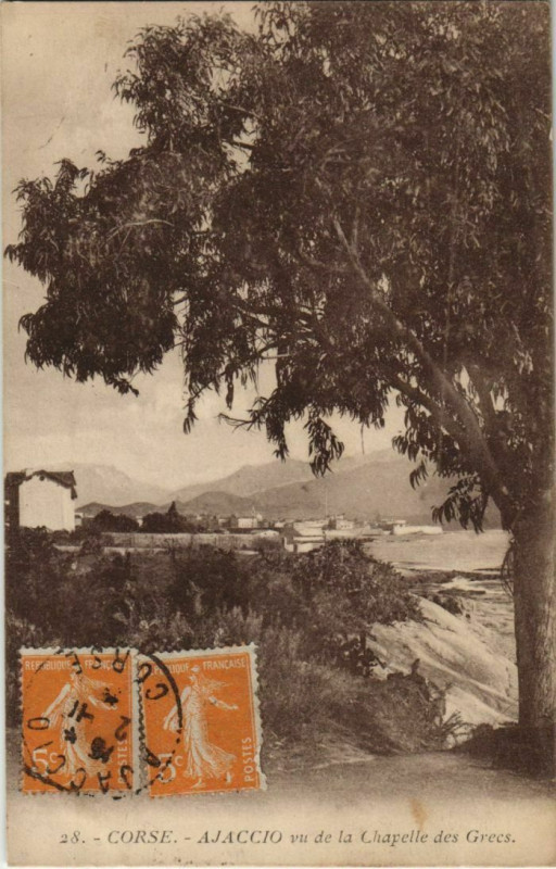 Carte postale ancienne Ajaccio vu de la Chapelle des Grecs Corsica à Ajaccio