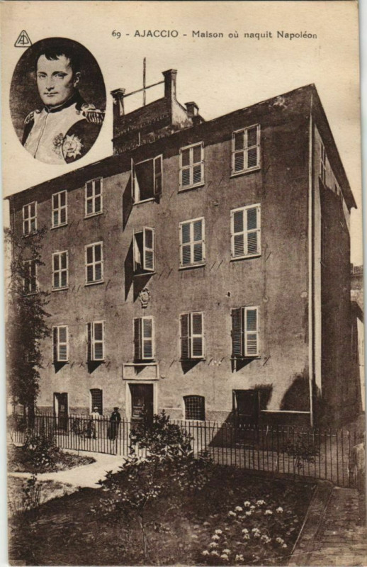 Carte postale ancienne Ajaccio Maison ou naquit Napoleon Corsica à Ajaccio