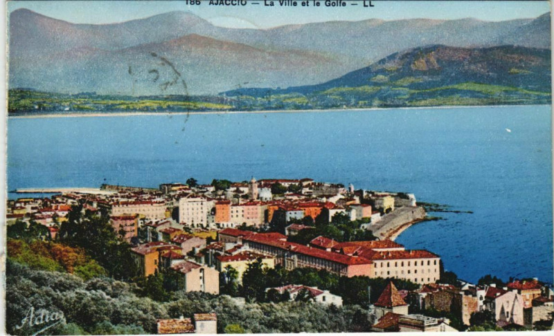 Carte postale ancienne Ajaccio La Ville et le Golfe Corsica à Ajaccio