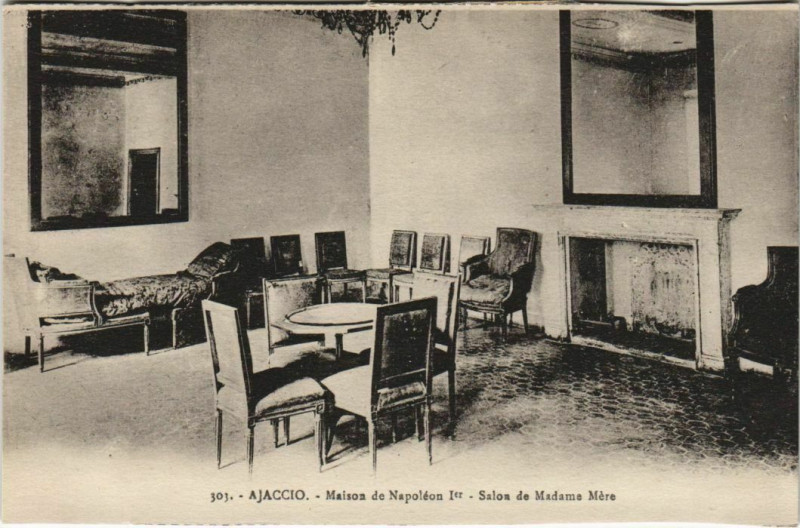 Carte postale ancienne Ajaccio Maison de Napoleon 1er ,Salon de Madame Mere Corsica à Ajaccio