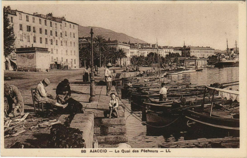 Carte postale ancienne Ajaccio Le Quai des Pecheurs Corsica à Ajaccio