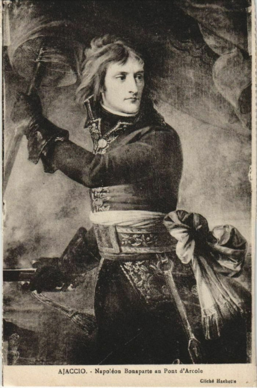 Carte postale ancienne Ajaccio Napoleona Bonaparte au Pont d'Arcole Corsica à Ajaccio