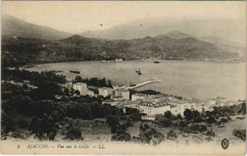 Carte postale ancienne Ajaccio vue sur le Golfe Corsica à Ajaccio