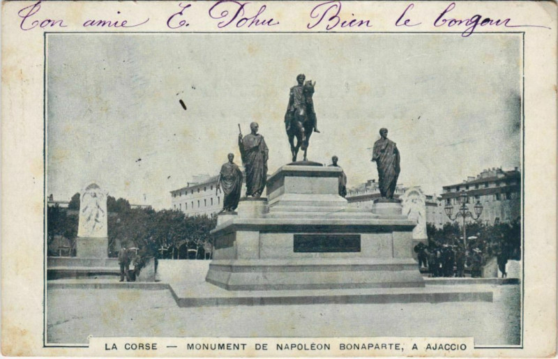 Carte postale ancienne Ajaccio Monument Napoleon Corsica à Ajaccio