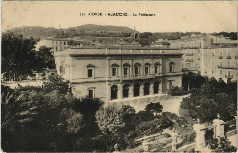 Carte postale ancienne Ajaccio La Prefecture Corsica à Ajaccio