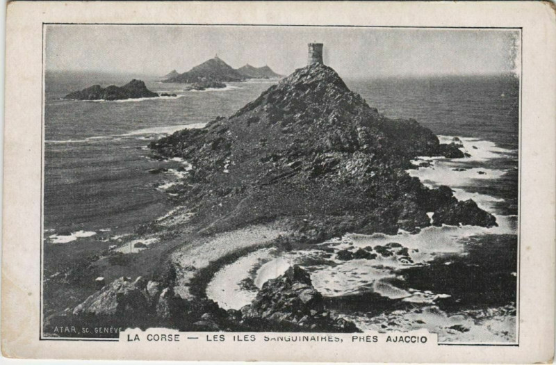 Carte postale ancienne Ajaccio Les Iles Sanguinaires Corsica à Ajaccio
