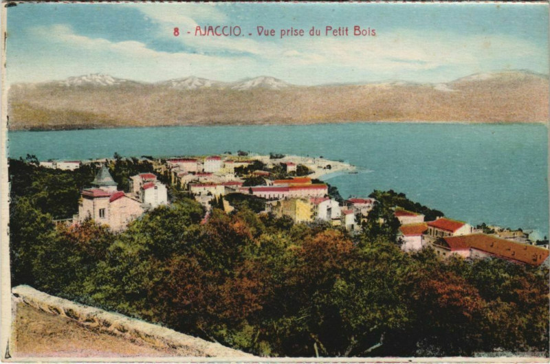 Carte postale ancienne Ajaccio vue prise du Petit Bois Corsica à Ajaccio