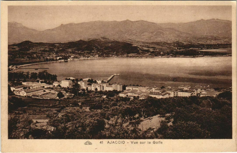 Carte postale ancienne Ajaccio vue sur le Golfe Corsica à Ajaccio