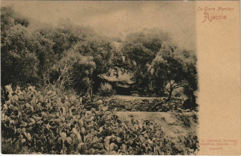Carte postale ancienne Ajaccio La grotte Napoleon Corsica à Ajaccio