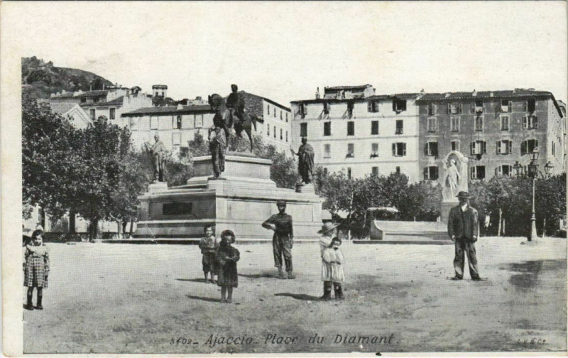Carte postale ancienne Ajaccio Place du Diamant Corsica à Ajaccio