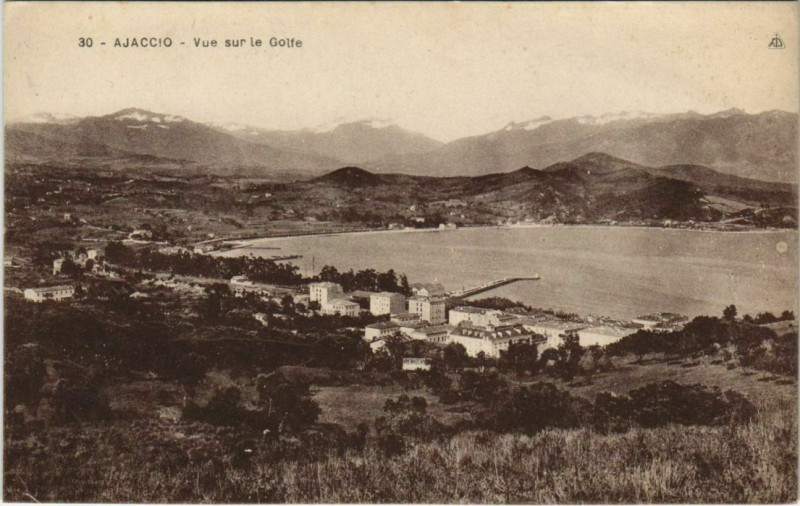 Carte postale ancienne Ajaccio vue sur le Golfe Corsica à Ajaccio