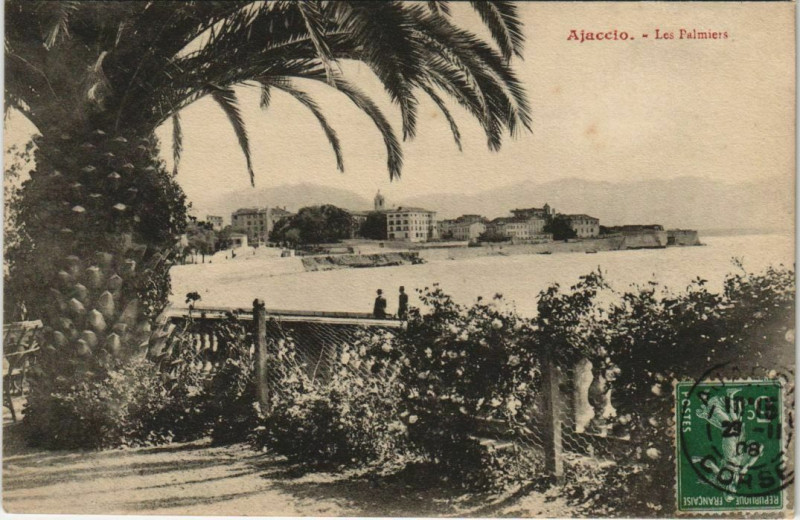Carte postale ancienne Ajaccio Les Palmiers Corsica à Ajaccio