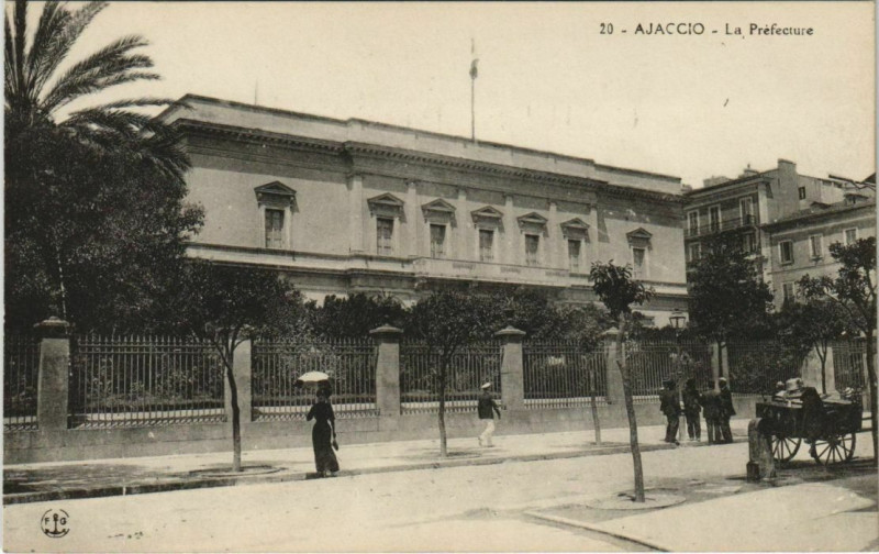 Carte postale ancienne Ajaccio La Prefecture Corsica à Ajaccio