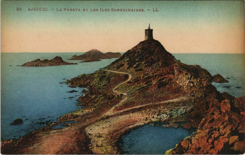 Carte postale ancienne Ajaccio La Parata et les Iles Sanguinaires Corsica à Ajaccio
