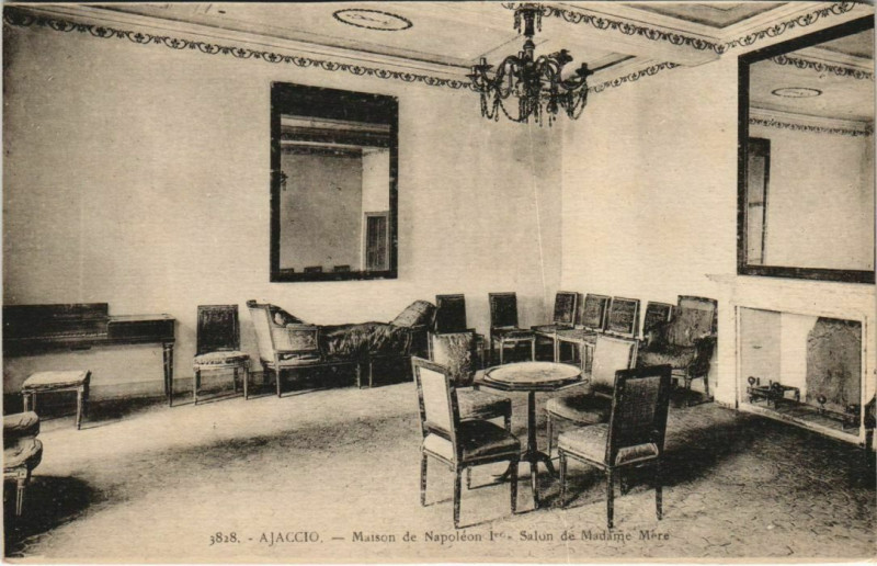 Carte postale ancienne Ajaccio Maison Napoleon ,Salon de Madame Mere Corsica à Ajaccio