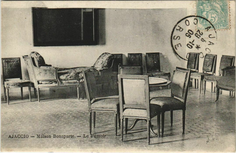 Carte postale ancienne Ajaccio Maison Bonaparte ,Le Fumoir Corsica à Ajaccio