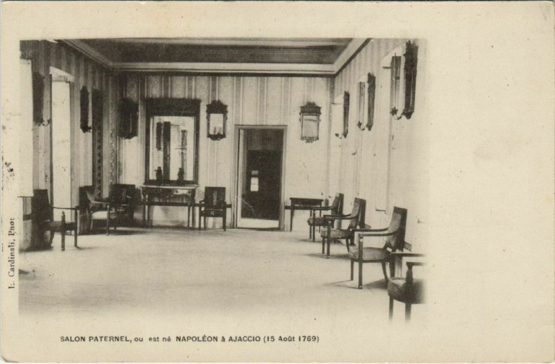 Carte postale ancienne Ajaccio Maison Napoleon ,Salon Paternel Corsica à Ajaccio