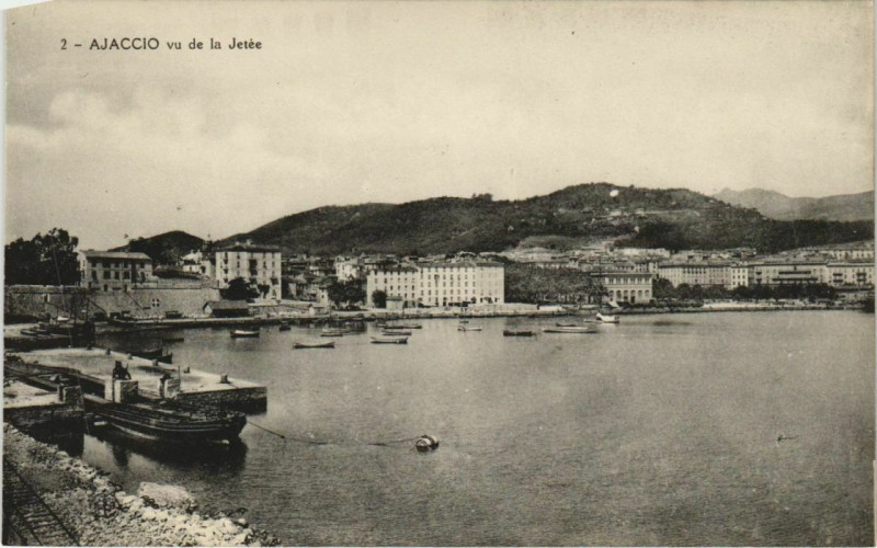 Carte postale ancienne Ajaccio vu de la Jetee Corsica à Ajaccio
