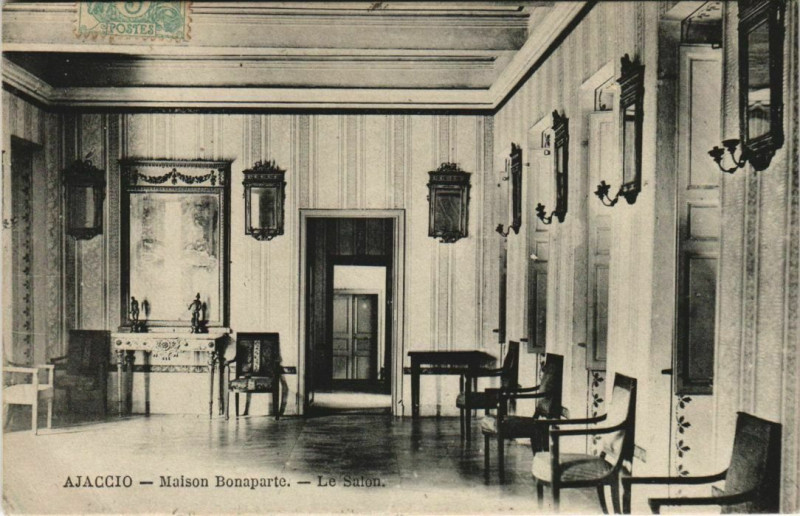 Carte postale ancienne Ajaccio Maison Bonaparte ,Le Salon Corsica à Ajaccio
