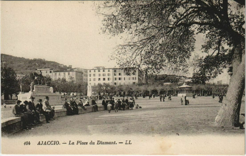 Carte postale ancienne Ajaccio Place du Diamant Corsica à Ajaccio