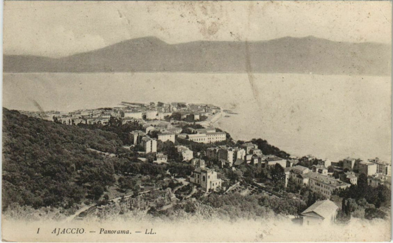 Carte postale ancienne Ajaccio panorama Corsica à Ajaccio