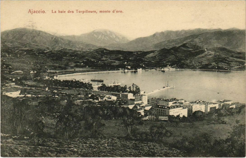 Carte postale ancienne Ajaccio La baie des Torpilleurs Corsica à Ajaccio