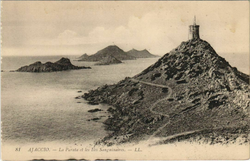 Carte postale ancienne Ajaccio La Parata et les Iles Sanguinaires Corsica à Ajaccio