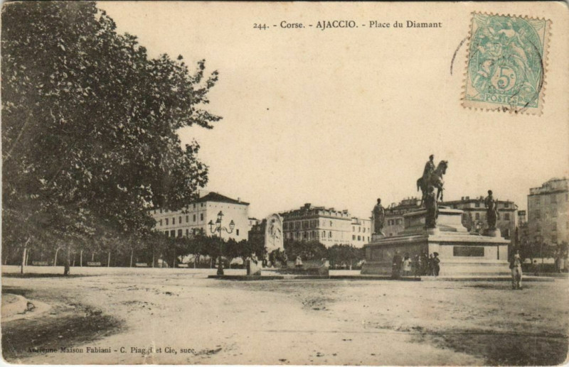 Carte postale ancienne Ajaccio Place du Diamant Corsica à Ajaccio