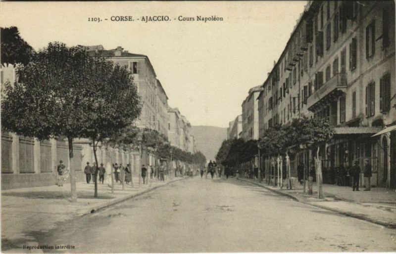 Carte postale ancienne Ajaccio Cours Napoleon Corsica à Ajaccio