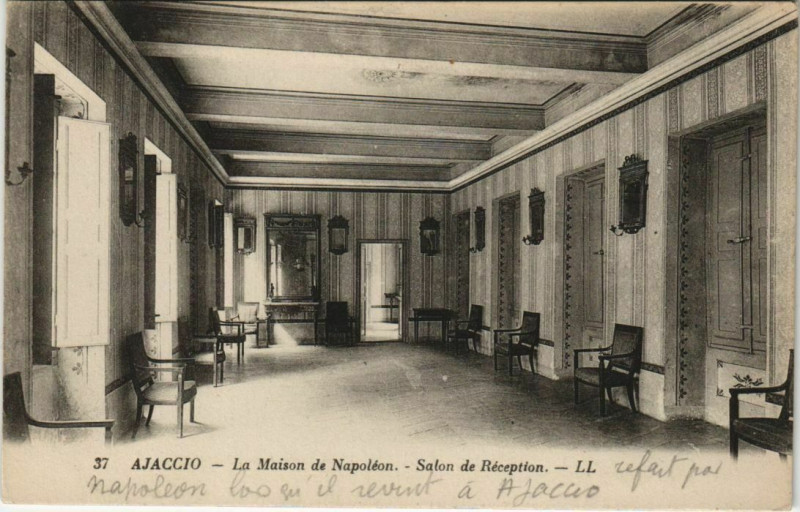 Carte postale ancienne Ajaccio Maison de Napoleon, Salon de Reception Corsica à Ajaccio