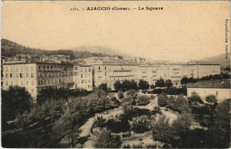 Carte postale ancienne Ajaccio Le Square Corsica à Ajaccio