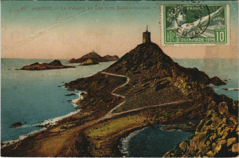 Carte postale ancienne Ajaccio La Parata et les Iles Sanguinaires Corsica à Ajaccio