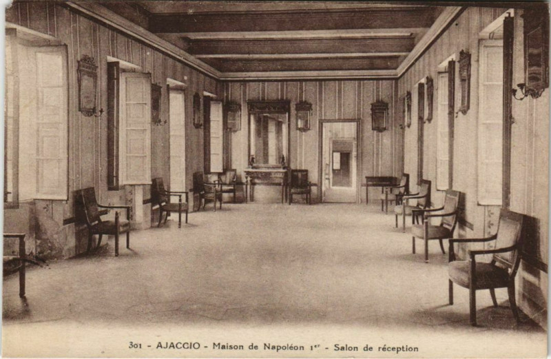 Carte postale ancienne Ajaccio Maison Napoleon 1er ,Salon de reception Corsica à Ajaccio