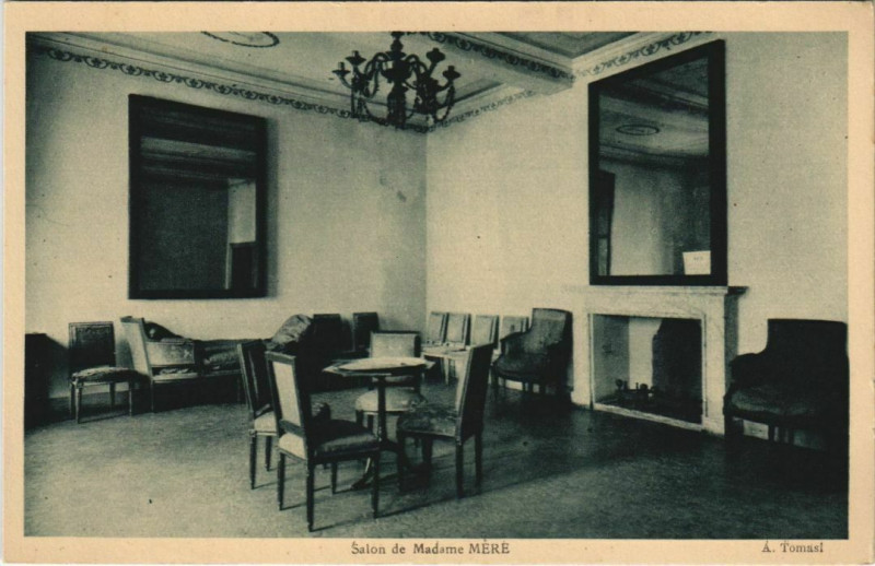 Carte postale ancienne Ajaccio Salon de Madame Mere Corsica à Ajaccio
