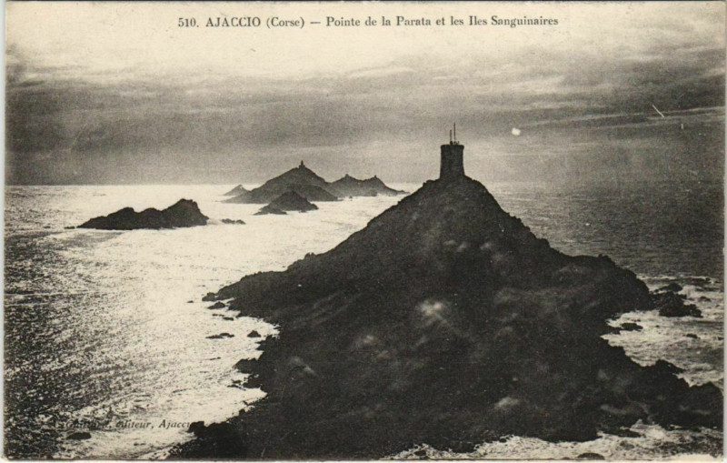 Carte postale ancienne Ajaccio Pointe de la Parata&les Iles Sanguinaires Corsica à Ajaccio