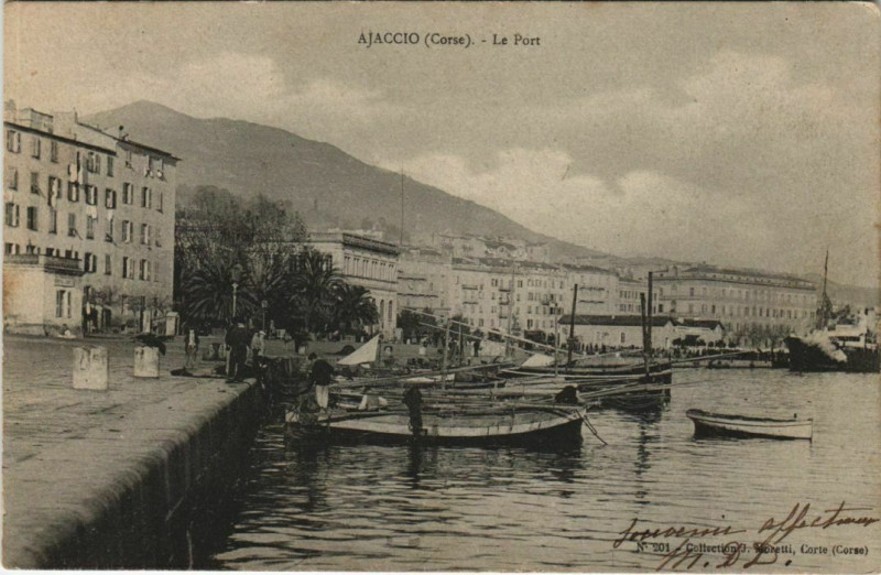 Carte postale ancienne Ajaccio Le Port Corsica à Ajaccio