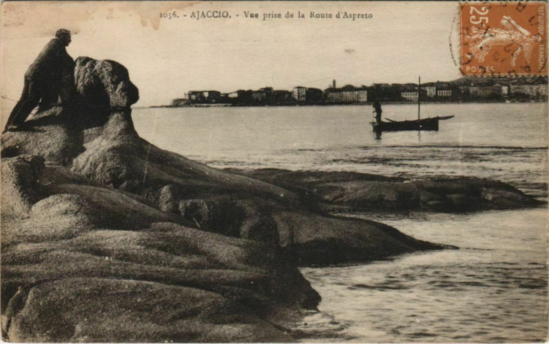 Carte postale ancienne Ajaccio vue prise de la Route d'Aspreto Corsica à Ajaccio