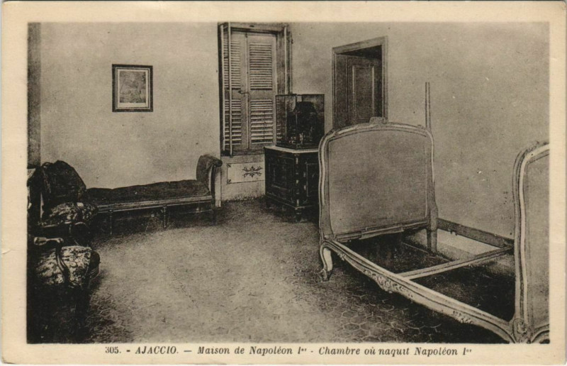 Carte postale ancienne Ajaccio Maison Napoleon ,Chambre ou naquit Corsica à Ajaccio