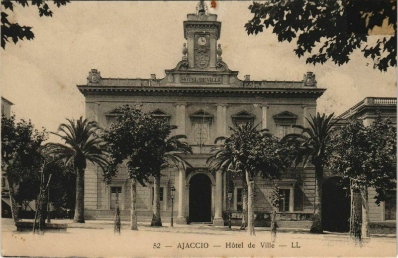 Carte postale ancienne Ajaccio Hotel de Ville Corsica à Ajaccio